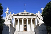 L'accademia Nazionale Di Atene (Grecia) Immagine Stock - Immagine di ...