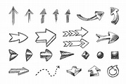 Hand Drawn Arrows Icons Set (Graphic) by netkov1 · Creative Fabrica