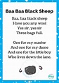 Printable Baa Baa Black Sheep Lyrics and Literacy Activities · The ...