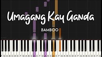 Umagang Kay Ganda (Bamboo version) synthesia piano tutorial | lyrics ...