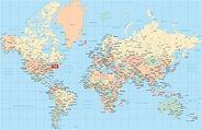 New York on world map - World map showing New York (New York - USA)