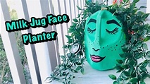 Earth Day Art Lesson- Milk Jug Face Planter | Milk jug crafts, Milk ...