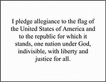 Pledge Of Allegiance Words Printable For Kids