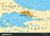 Bosporus Political Map Bosphorus Strait Istanbul Stock Vector (Royalty ...
