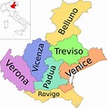 File:Map of region of Veneto, Italy, with provinces-en.svg | Mappa dell ...