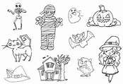 Dibujos Halloween para colorear, imprimir y recortar