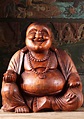 Wooden Sitting Fat & Happy Buddha Statue 24" (#4bw4z): Hindu Gods ...