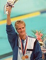 East German swimmer Kristin Otto waves t Pictures | Getty Images