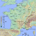 Mapa físico grande de Francia | Francia | Europa | Mapas del Mundo