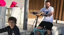 Messi en Instagram en bicicleta con su hijo Thiago