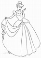 cenicienta-colorear | Cinderella coloring pages, Princess drawings ...