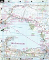 Road map Northern Ontario province surrounding area (Ontario, Canada)