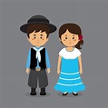 personaje de pareja con traje tradicional argentino 5723700 Vector en ...