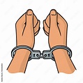 Hands in handcuffs icon in cartoon style isolated on white background ...