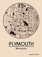 Karte / Map ~ Plymouth, Minnesota - Vereinigte Staaten von Amerika ...