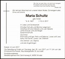 Traueranzeigen von Maria Schultz | Trauer.HNA.de