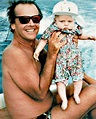 Jack Nicholson and his baby daughter Lorraine, 1990.