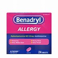 Buy Benadryl Ultratabs Antihistamine Allergy Medicine Tablets, 24 Ct ...