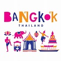Iconos de tailandia vector bangkok | Vector Premium