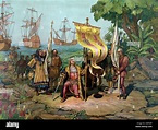 Christopher Columbus Landing in New World, 1492 Stock Photo - Alamy