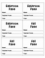 Free Printable Bathroom Passes & Hall Pass Printables - The Artisan Life