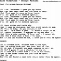 Song Last Christmas by George Michael, song lyric for vocal performance ...