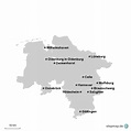 StepMap - Die 12 größten Städte Niedersachsens - Landkarte für Deutschland