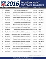 Printable Thursday Night Football Schedule