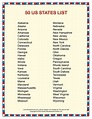 List of States in Alphabetical Order | Social Studies Printable PDF