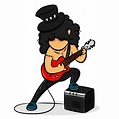 Rocker de guitarrista dos desenhos animados 640626 Vetor no Vecteezy