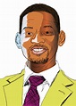 Caricatura Will Smith pintada | Domestika