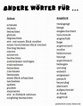 Andere Wörter für... | Langue - ALLEM_Vocabulaire | Deutsch schreiben ...