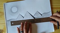Cómo dibujar Las pirámides de Egipto para niños. Dibujo facil - YouTube