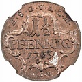 SAXE-GOTHA-ALTENBURG: Friedrich III, 1732-1772, AE 1 1/2 pfennig, 1759 ...