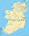 Ireland and Northern Ireland political map with capitals Dublin and ...