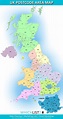 UK postcode map - UK postcode area map (Northern Europe - Europe)
