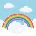 cielo de dibujos animados con arcoiris 2060459 Vector en Vecteezy
