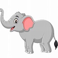 Elefante de dibujos animados aislado sobre fondo blanco | Vector Premium