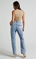 Miguel Jeans - Straight Relaxed Ripped Denim Jeans in Light Blue Wash ...