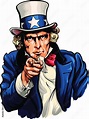 Uncle Sam vector illustration with pointing hand. Stock Vector | Adobe ...