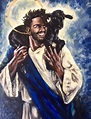 Black Jesus (acrylic painting by me) : r/pics