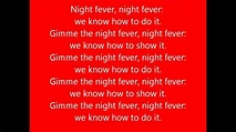 Glee - Night Fever - Lyrics - YouTube