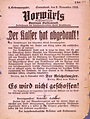 LeMO Objekt - Extra-Blatt des "Vorwärts" zur Abdankung des Kaisers, 1918