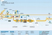 Подробная карта расположения терминалов аэропорта Шарль Де Голь ...