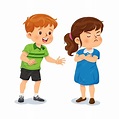 Premium Vector | Little girl is angry and dissatisfied with a boy ...
