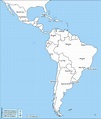 América Latina Mapa gratuito, mapa mudo gratuito, mapa en blanco ...