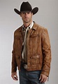 Stetson Mens Brown Supple Antique Leather Jacket Western Snap L/S ...