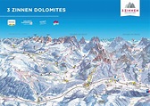 3 Zinnen Dolomites - Plan des pistes de ski 3 Zinnen Dolomites