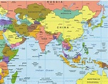 Mapa da Ásia: físico, politico, climas e divisão regional - Paises e ...