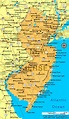 a map of new jersey with all the towns and major roads in each country ...
